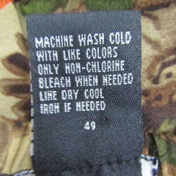 R.Q.T Womens Brown Orange Skirt Petite Size 14 Floral Zip - Picture 10 of 11